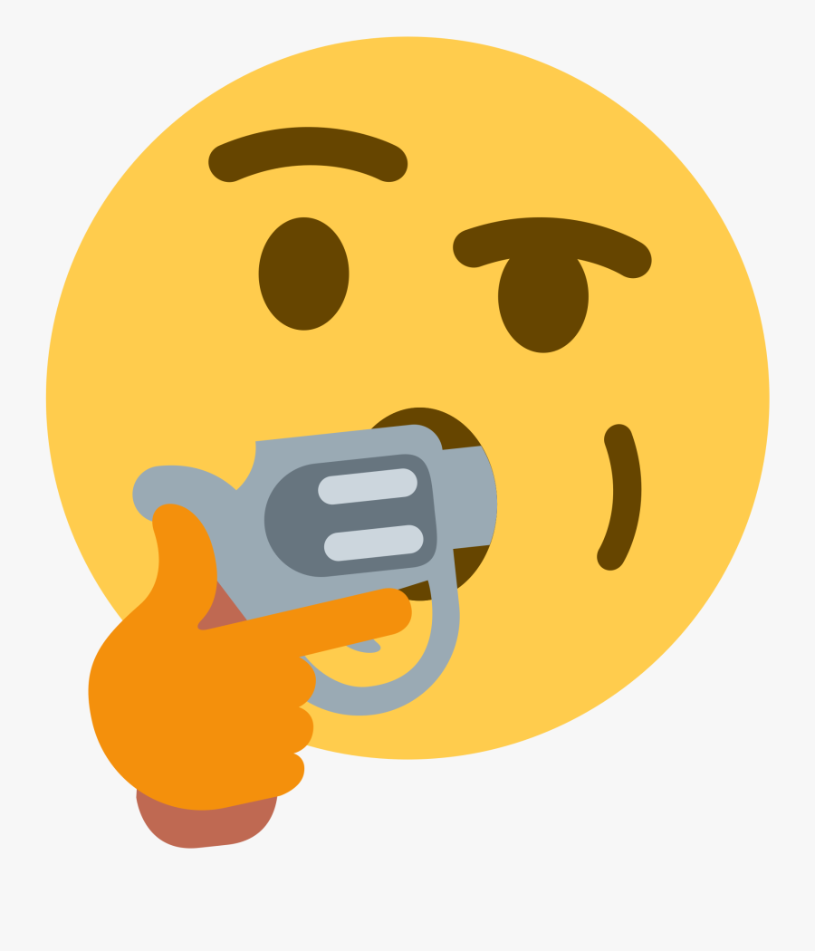 Thinking Emoji With Gun In Mouth Clipart , Png Download - Emoji With Gun In Mouth, Transparent Clipart