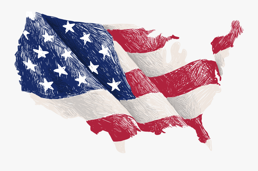 Flag Of The United States Map - American Flag Painting Png, Transparent Clipart