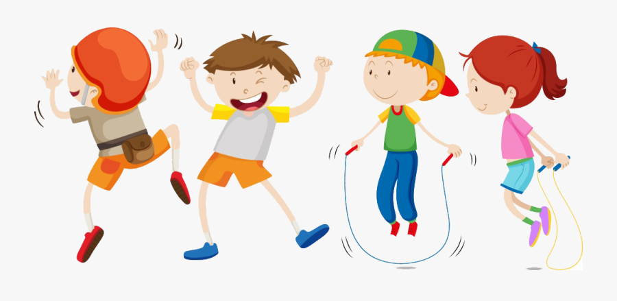Clipart Children Jumping Rope - Different Movement, Transparent Clipart