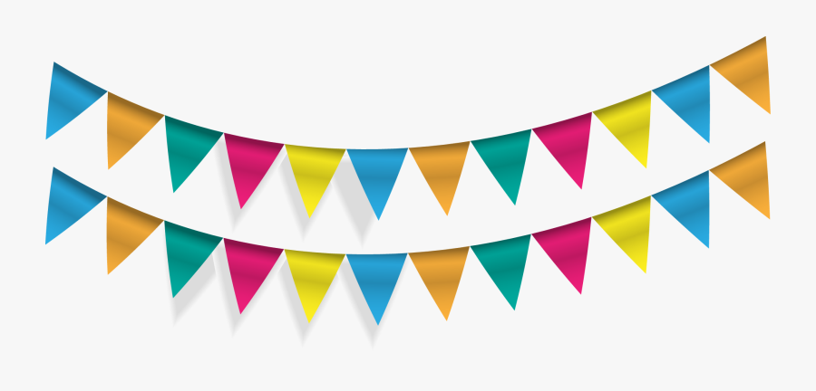 Pennon Bunting Triangle Flag Vector Flags Party Clipart - Bunting Flag Png, Transparent Clipart