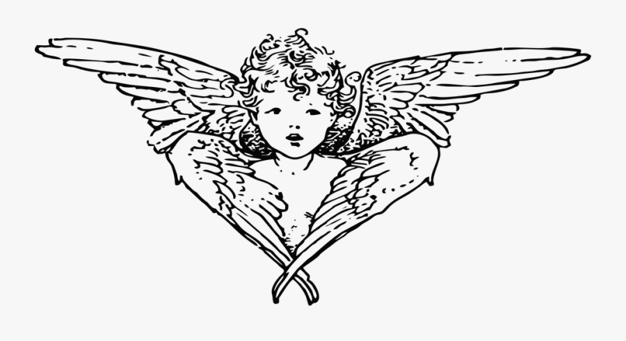Black Clipart Guardian Angel - Cherub Angel Clip Art Jpg, Transparent Clipart