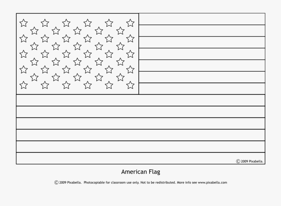 Black And White American Flag To Color, Transparent Clipart