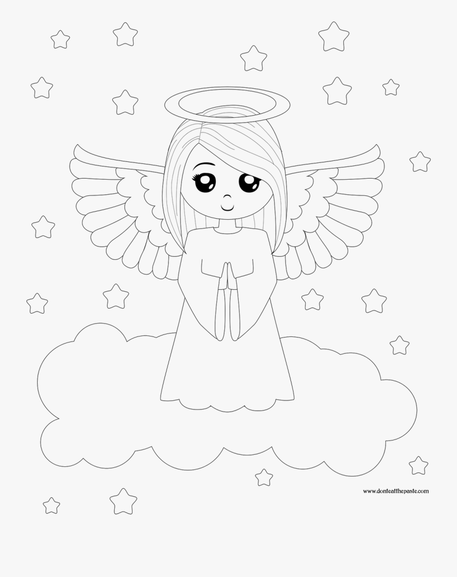 Clip Art Images Of Angels - Line Art, Transparent Clipart