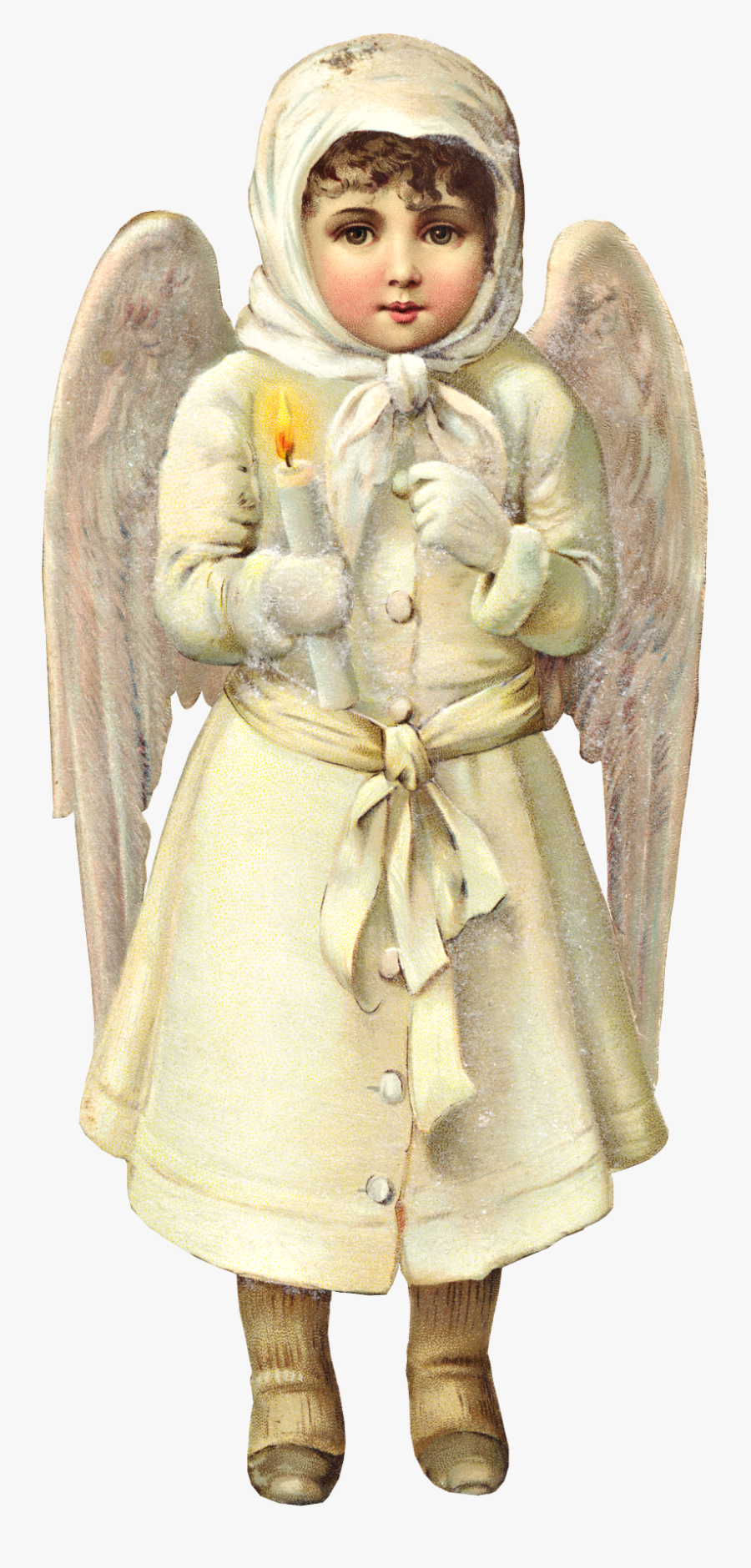 Victorian Christmas Snow Angel Graphic - Christmas Die Cut Victorian Angel, Transparent Clipart
