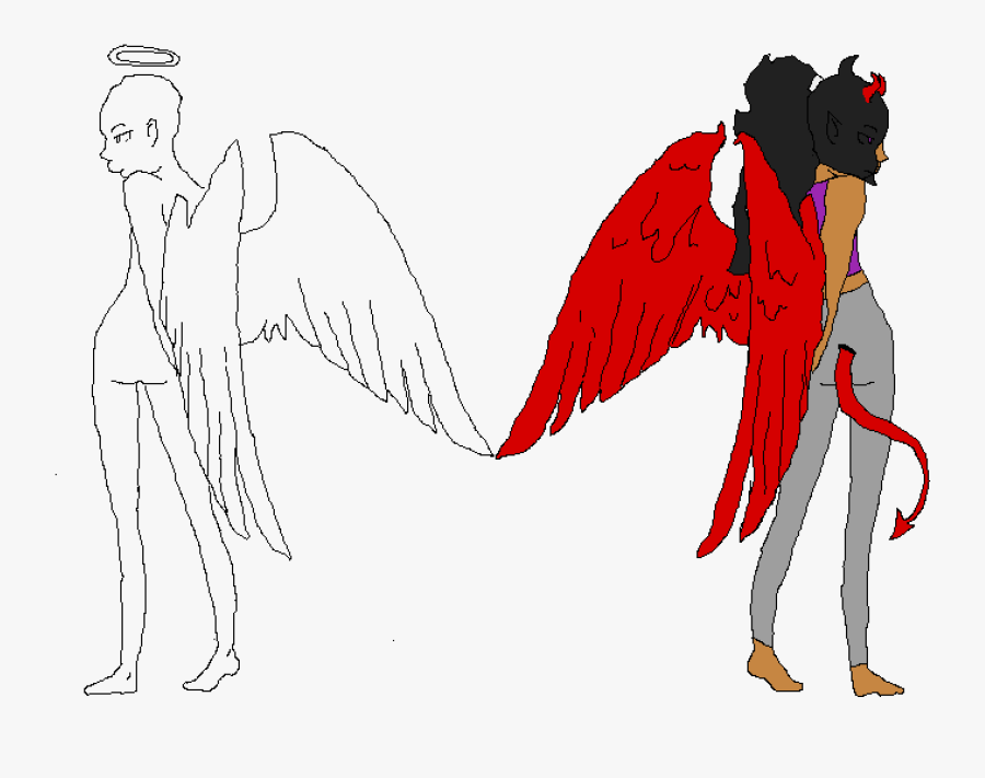 Angel And Devil Collab~ - Angel And Devil Hd, Transparent Clipart