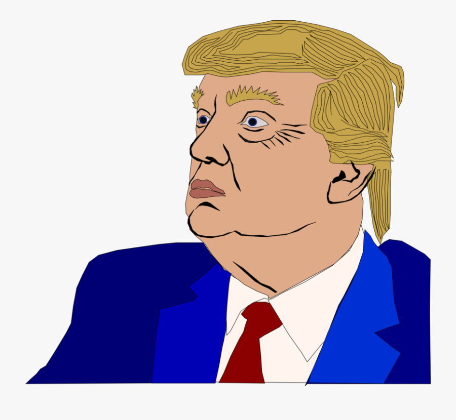 Hairstyle,art,chin - Trump Head Cartoon, Transparent Clipart