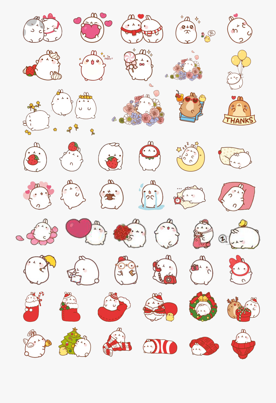 Transparent Kawaii Blush Png - Stickers Molang Png, Transparent Clipart