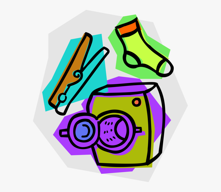 Vector Illustration Of Washing Machine Clothes Washer, Transparent Clipart