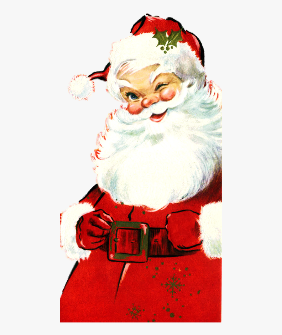 Vintage Christmas Santa Png, Transparent Clipart