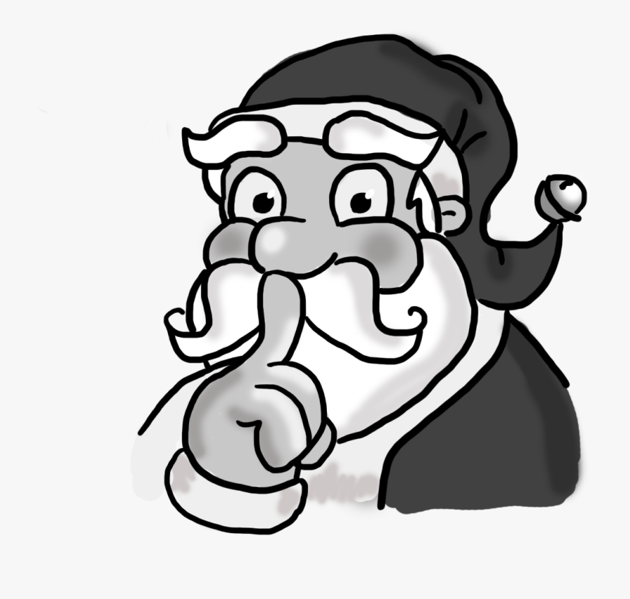 Secret Santa Black And White, Transparent Clipart