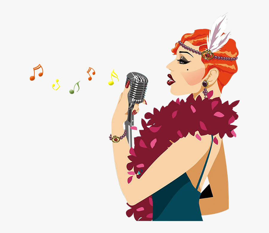 Singing Music Transprent Png - Clipart Of Singing Woman, Transparent Clipart