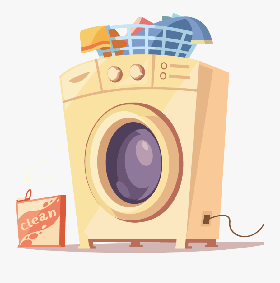 Washing Machine Illustration, Transparent Clipart