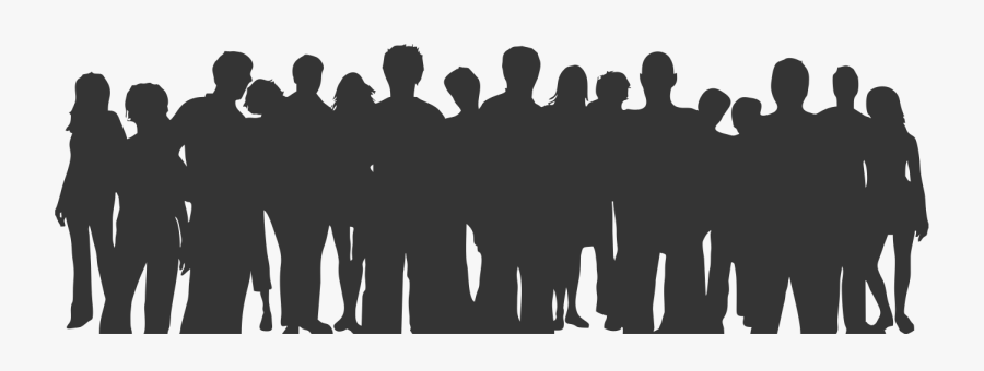 Crowd Silhouette Png Clipart - People Crowd Silhouettes, Transparent Clipart
