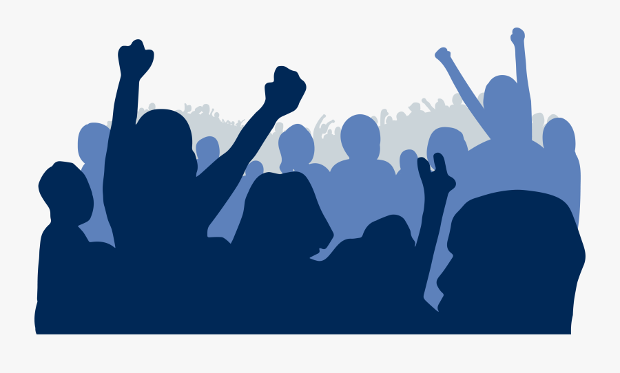 Crowd Silhouette Png - Crowd Cheering Silhouette, Transparent Clipart