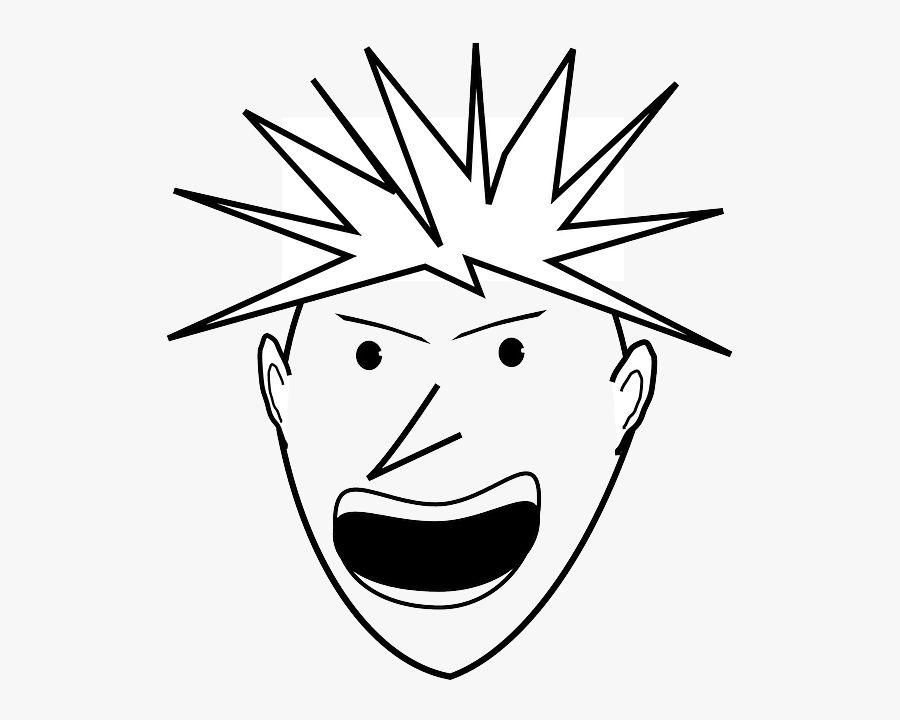 Eyes, People, Boy, Man, Angry, Punk, Face, Person - Mad Black And White Clip Art, Transparent Clipart