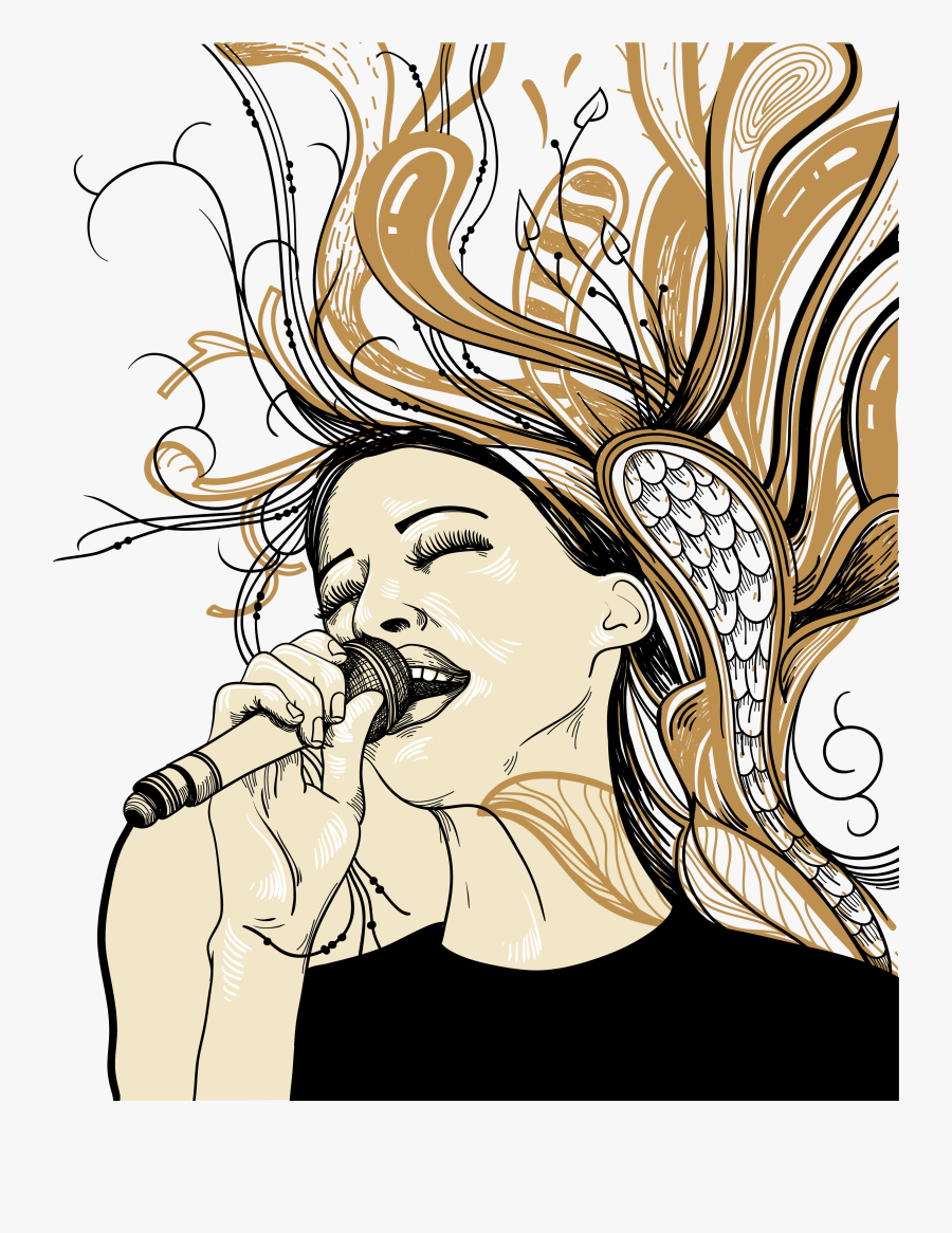 Поющая Девушка, Transparent Clipart