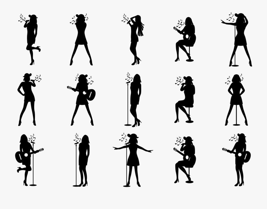 Included In This Pack Are People On - Transparent Singer Silhouette Png, Transparent Clipart