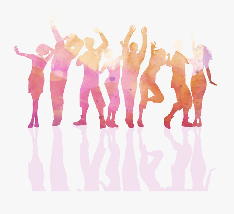 Transparent Crowd Of People Clipart - Watercolor Dancing People, Transparent Clipart