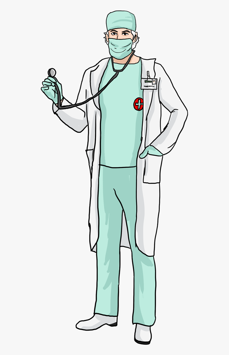 Free Surgeon Clip Art - Standing, Transparent Clipart