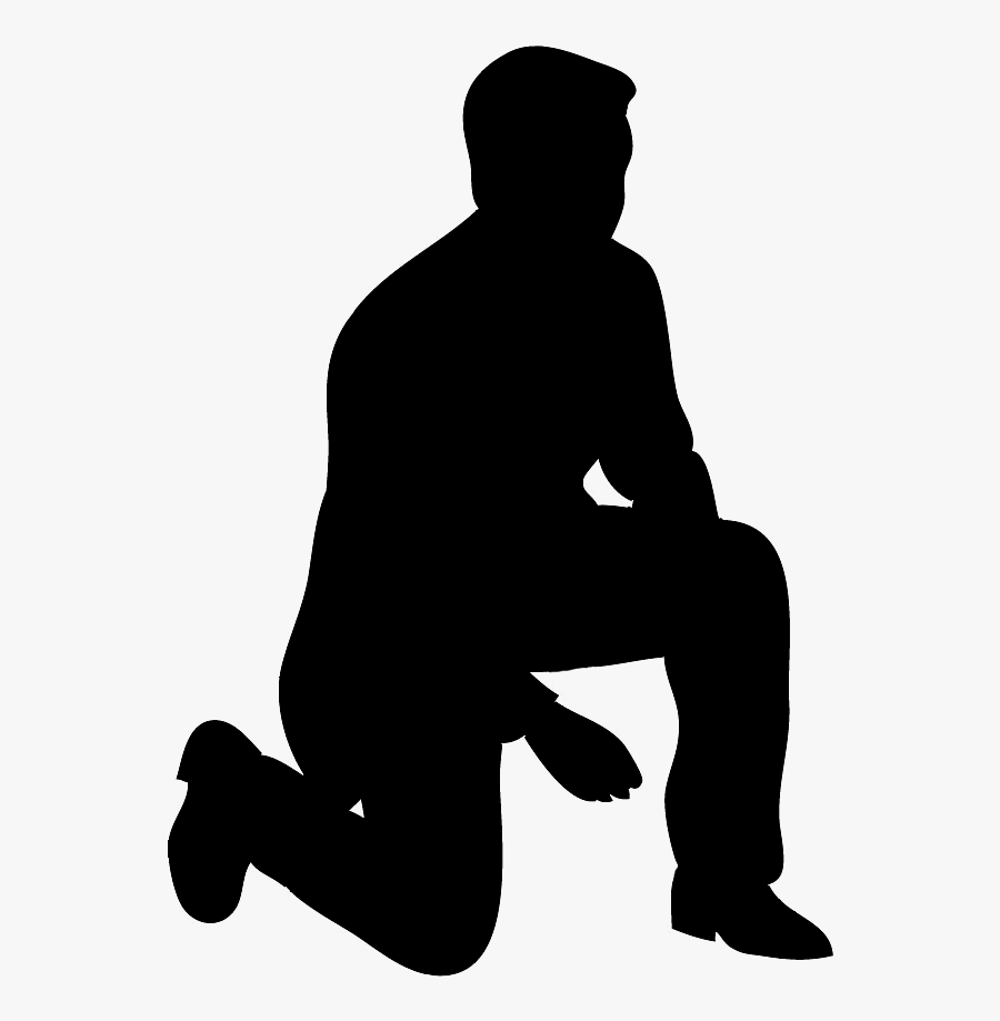Female Singer Silhouette - Person Kneeling Silhouette Png, Transparent Clipart