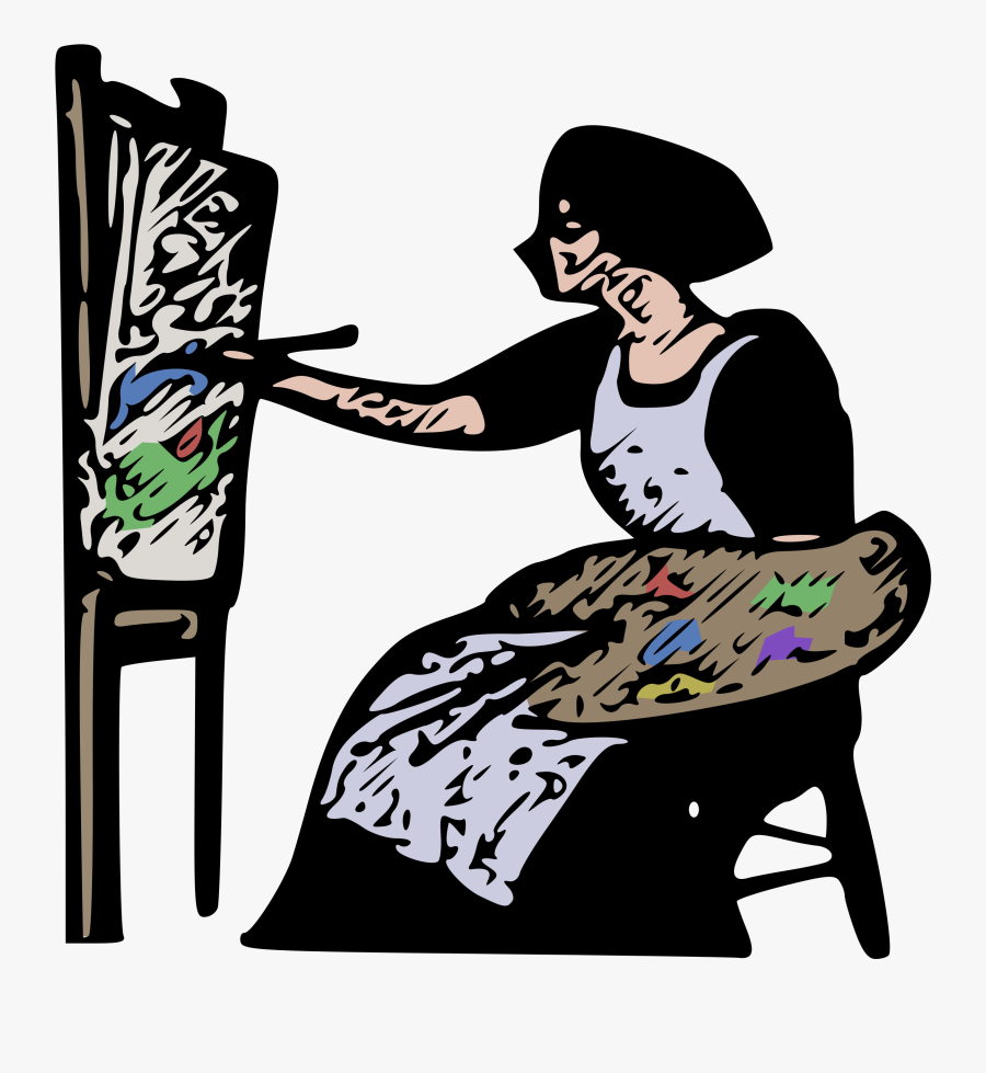 Painter Clipart Png - Clipart Woman Painter, Transparent Clipart