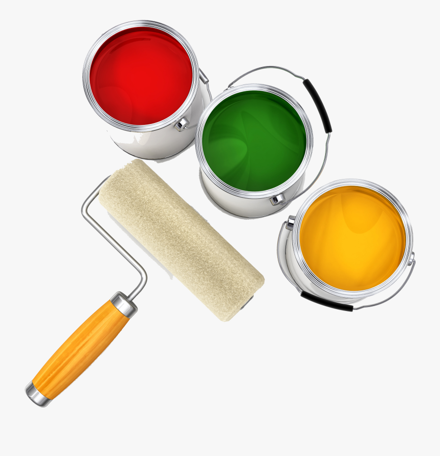 And House Bucket Roller Paint Spray Painter Clipart - Painter And Decorator, Transparent Clipart