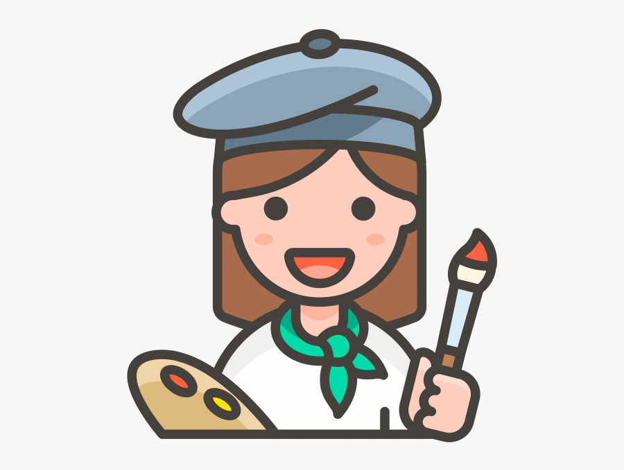 Painter Woman Emoji - Artista Png, Transparent Clipart