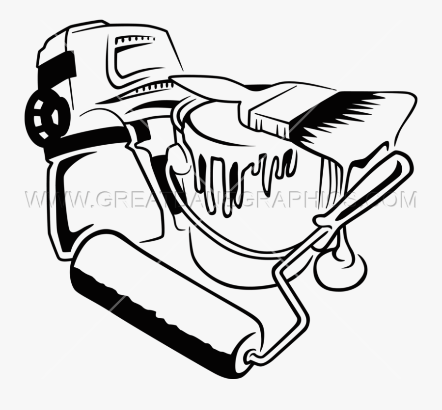 Paint Supplies Cliparts Free - Painter In Black And White, Transparent Clipart