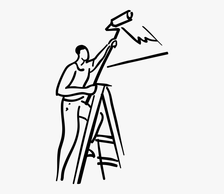 Vector Illustration Of Home Renovation And Decoration - Line Art, Transparent Clipart