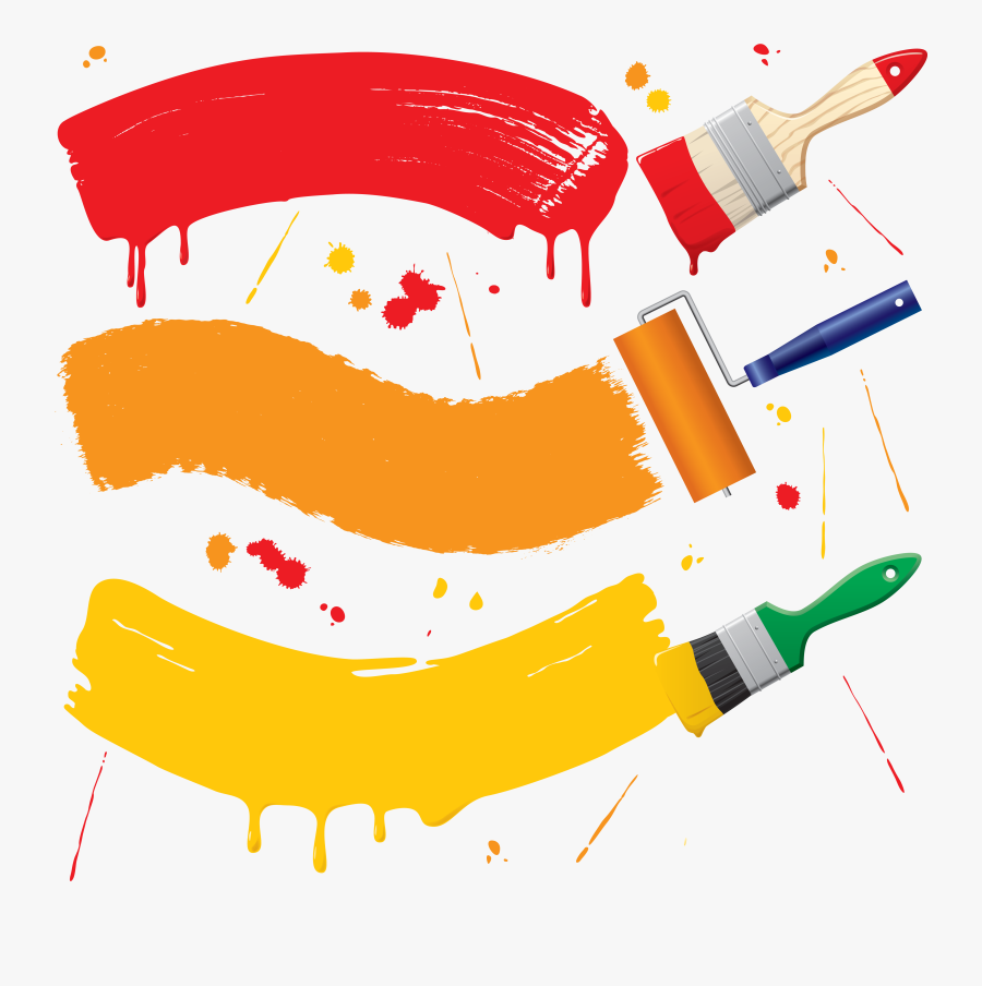Paint Rollers Painting Brush Free Download Png Hd Clipart - Краска Клипарт, Transparent Clipart