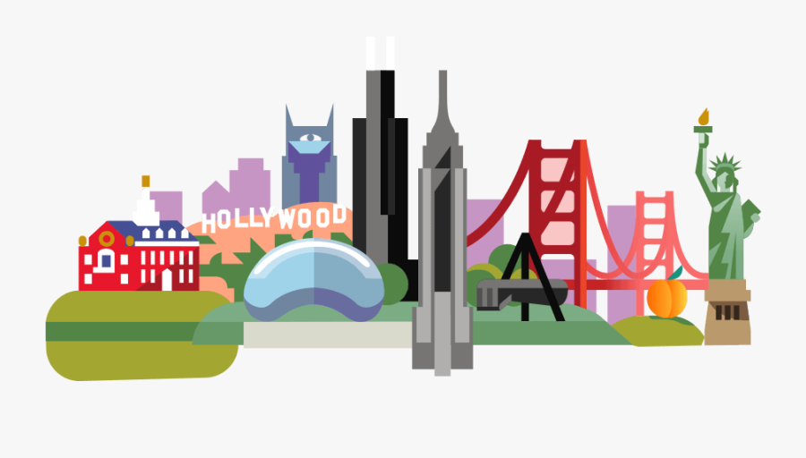 North America Landmarks Clipart, Transparent Clipart