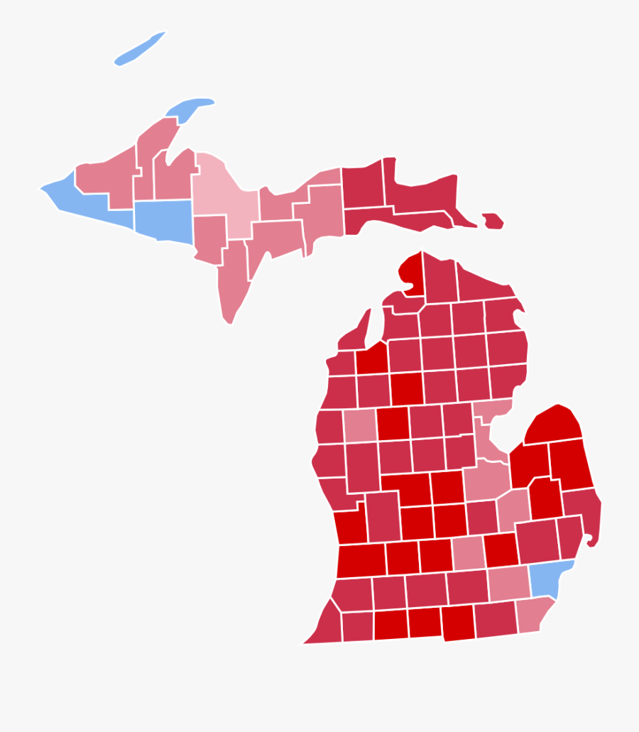 2018 Michigan Governor Results By County, Transparent Clipart