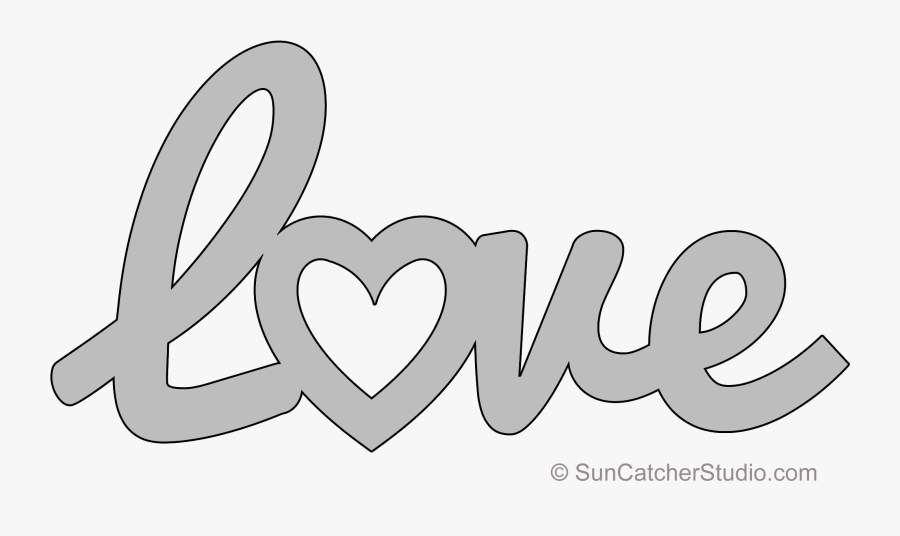 Love Heart Stencil To Print, Transparent Clipart