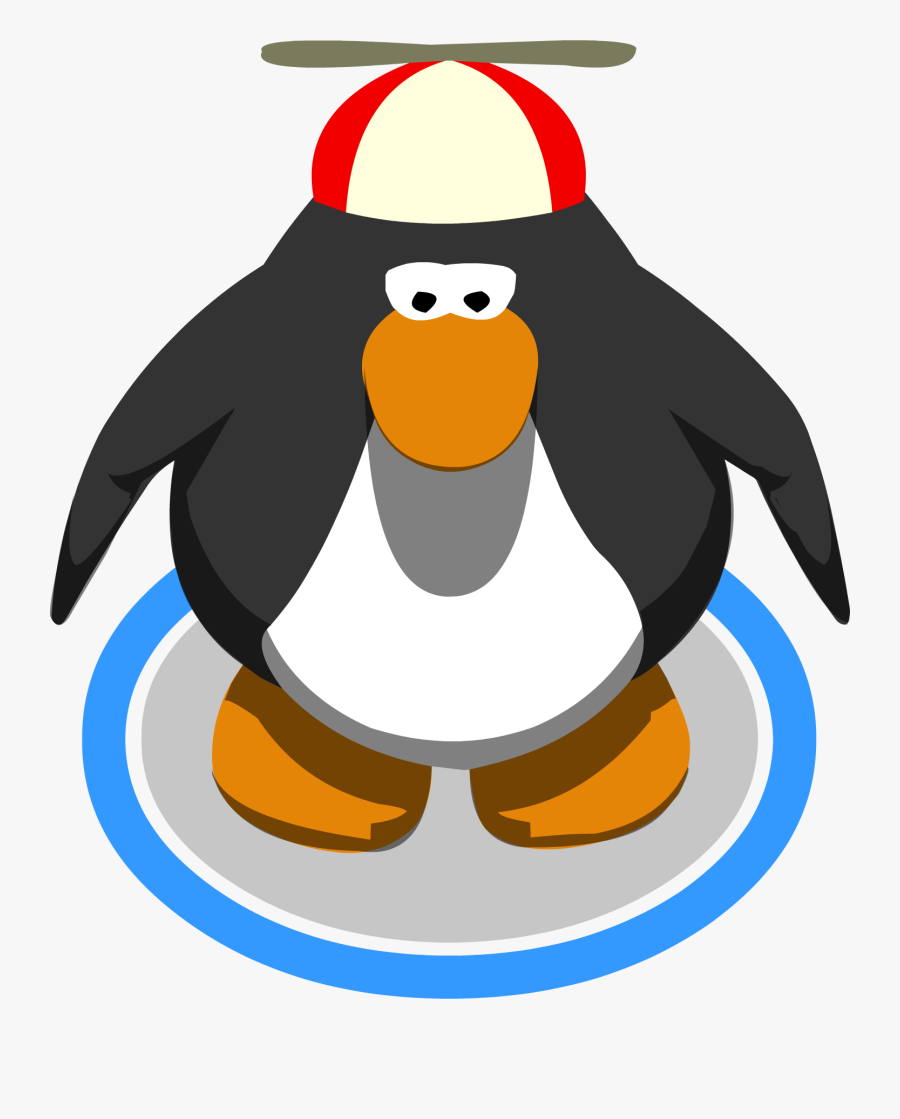 Red Propeller Cap In-game - Club Penguin Character In Game, Transparent Clipart