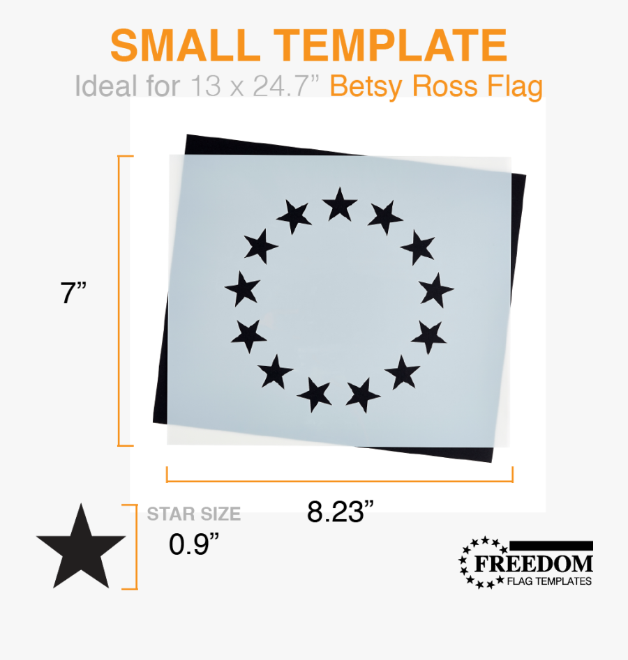 Betsy Ross Stencil - Betsy Ross Flag Stars, Transparent Clipart