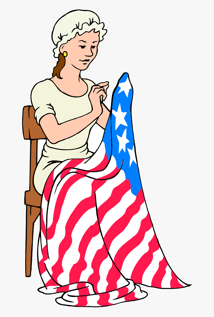 Betsy Ross Cartoon, Transparent Clipart