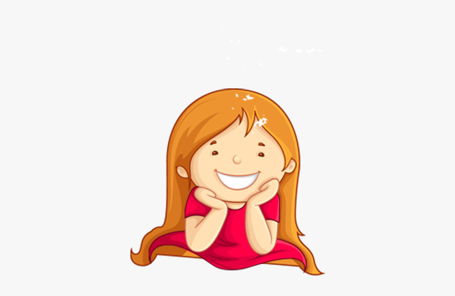 Little Girl Clipart Waving - Girl Reading Book Cartoon Png, Transparent Clipart