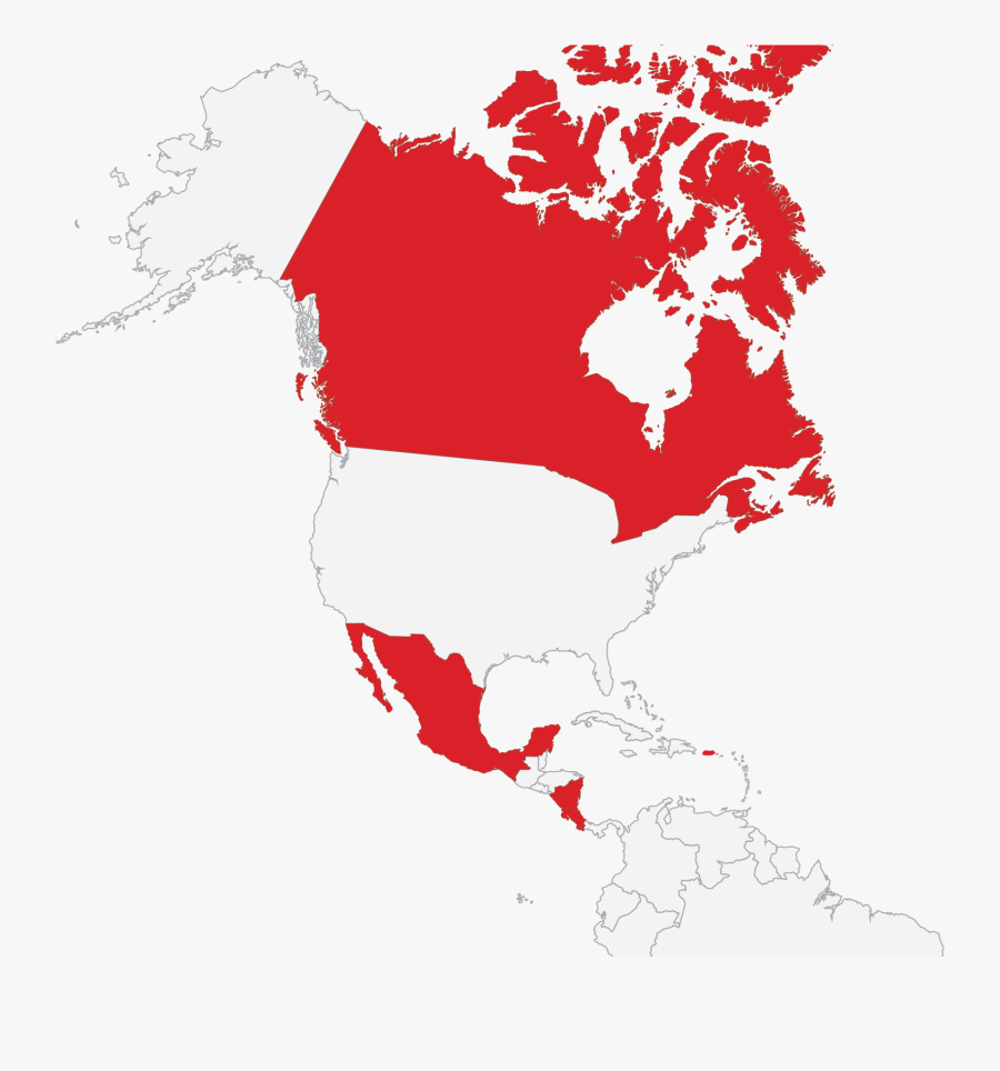 Transparent Central America Png - Map Of Canada, Transparent Clipart