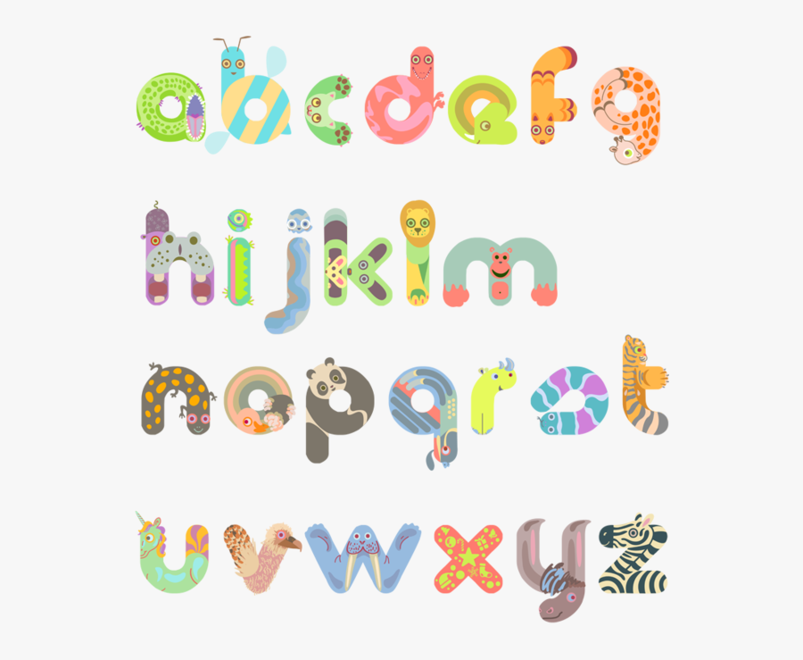 Typeface Clipart Word Art - Letter Art With Animals, Transparent Clipart