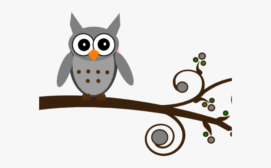 Great Grey Owl Clipart Baby - Blue Owl On Branch, Transparent Clipart