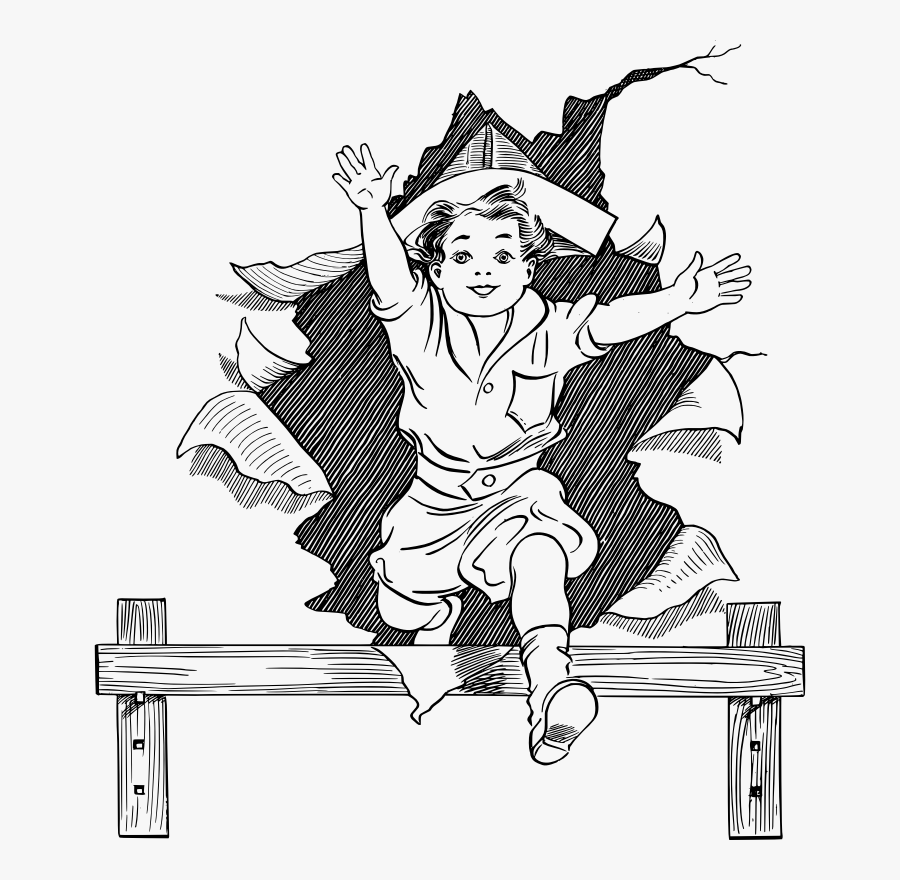 Kid Busts Out - Illustration, Transparent Clipart