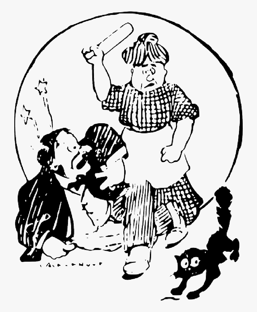 Woman Hit A Man Cartoon, Transparent Clipart