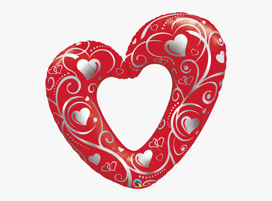 Bouquet And Balloons For Valentines Clipart , Png Download - Open Heart Balloon, Transparent Clipart