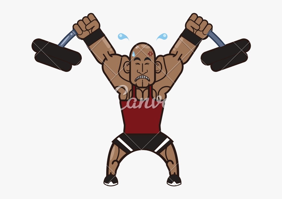 Clip Art Body Building Man And - Body Building Cartoon, Transparent Clipart