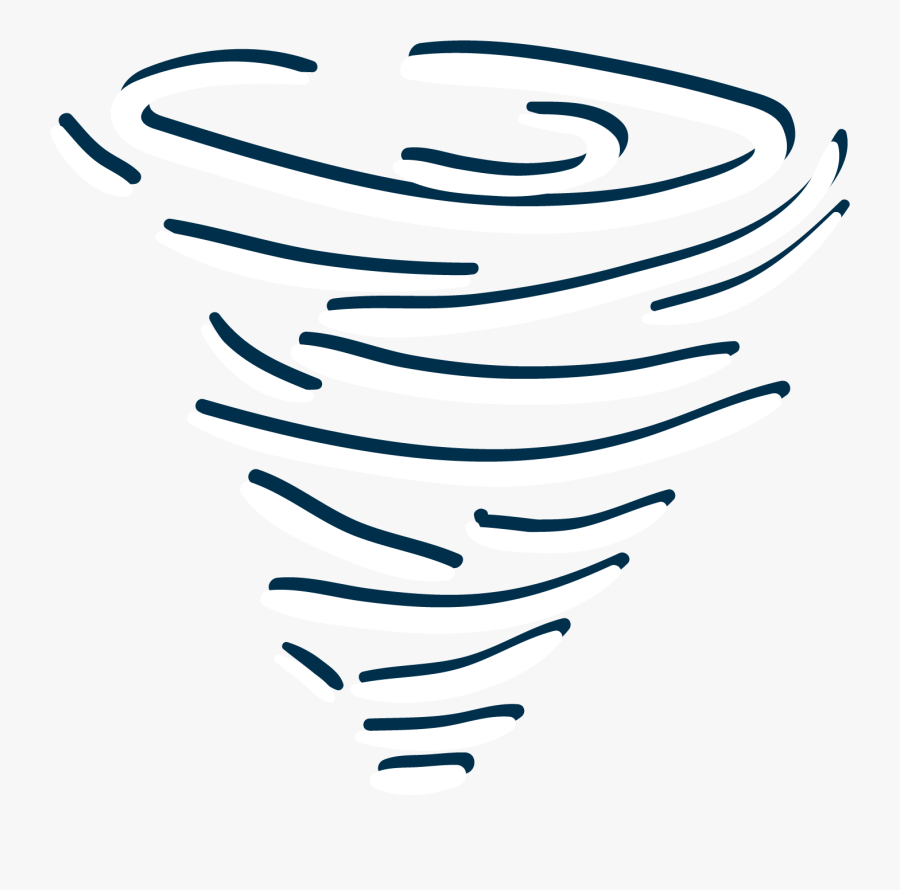 Vector Tornado Hand Drawn - 手繪 龍捲風, Transparent Clipart