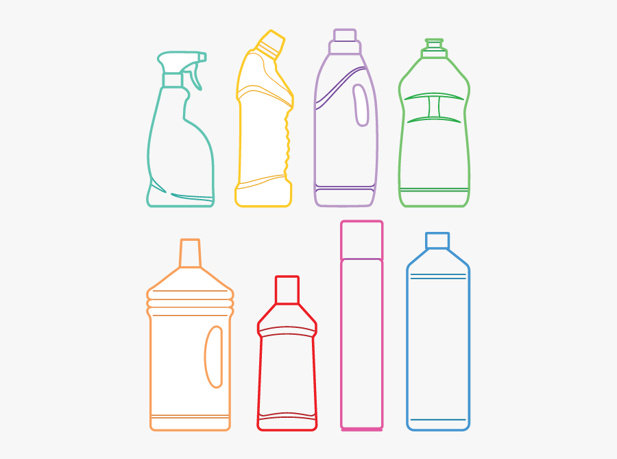 Cleaning Bottle Outline, Transparent Clipart