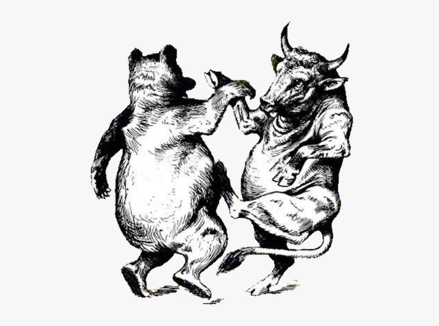 Bull And Bear Dancing, Transparent Clipart
