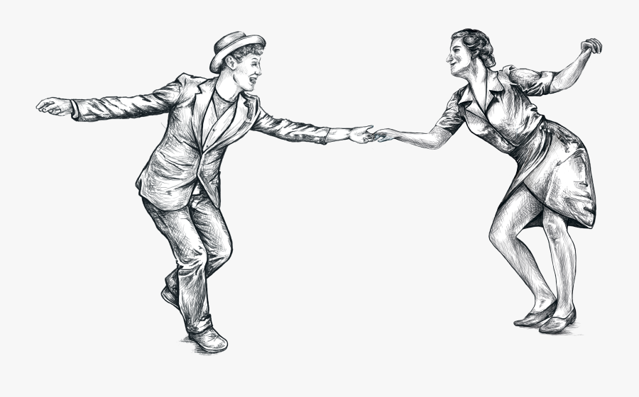Crazy Legs Dance School Line Art Lindy Hop Sketch - Crazy Legs Dance School, Transparent Clipart
