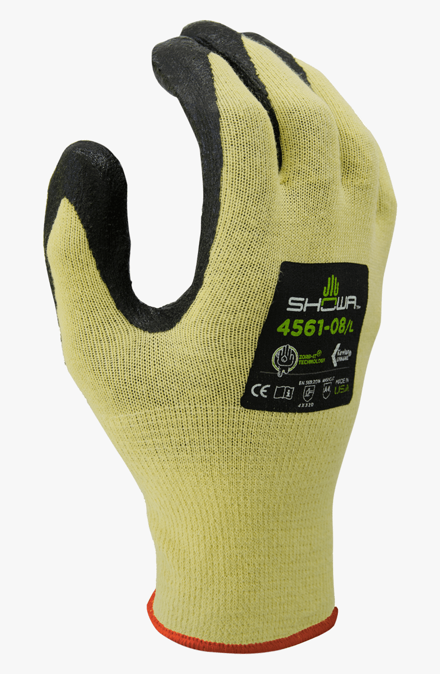 Kevlar Cut Resistant Glove Showa 4561 Ansi A4 Flame, Transparent Clipart