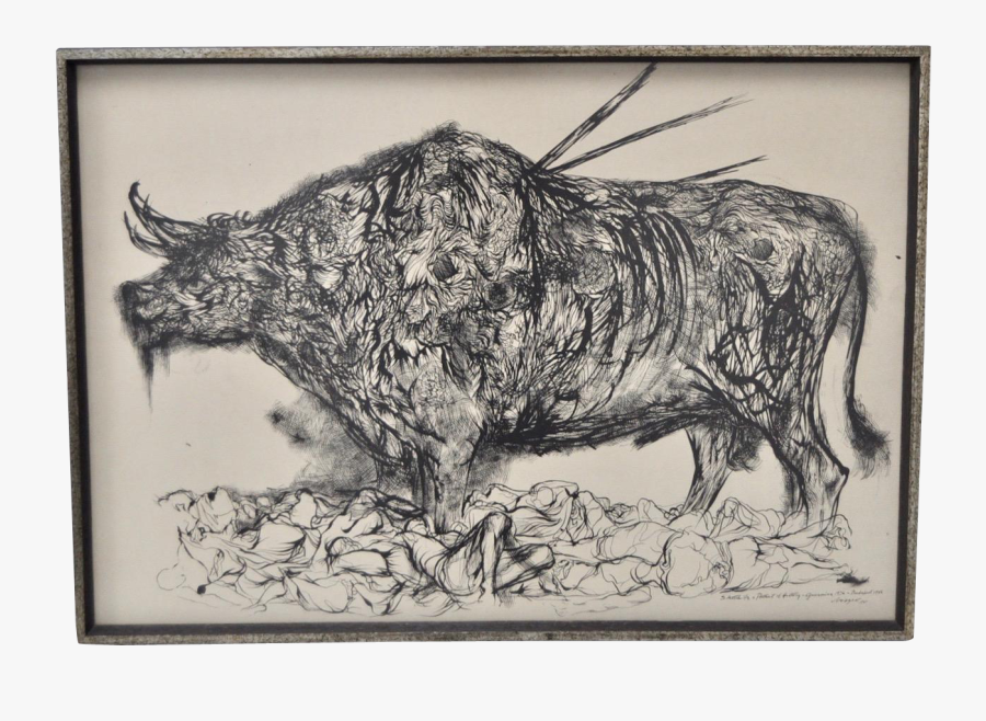 Cows Drawing Pen And Ink - Bull, Transparent Clipart